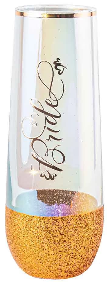 Bride Stemless Champagne Glass