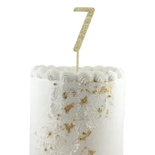 Gold Glitter Number 7 Cake Topper