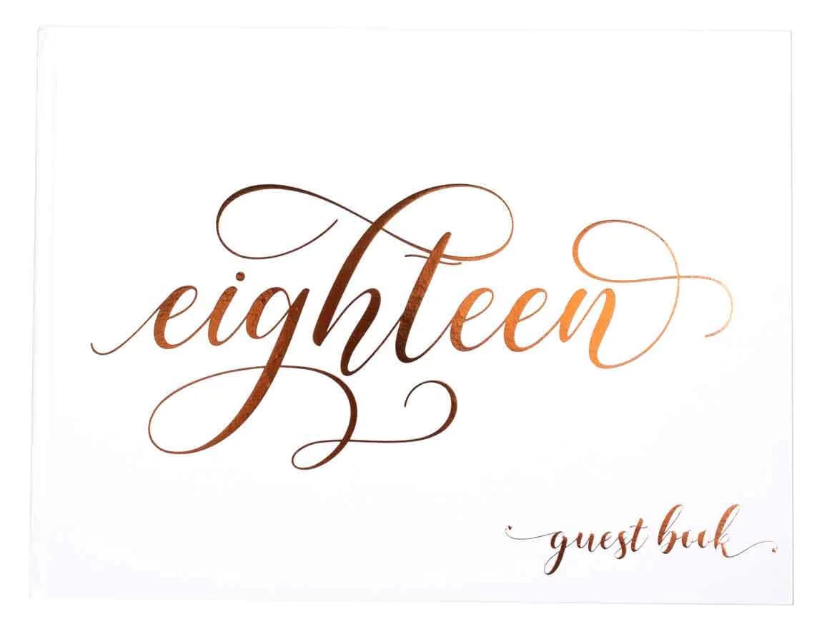 18th Birthday Rose Gold Guest Book