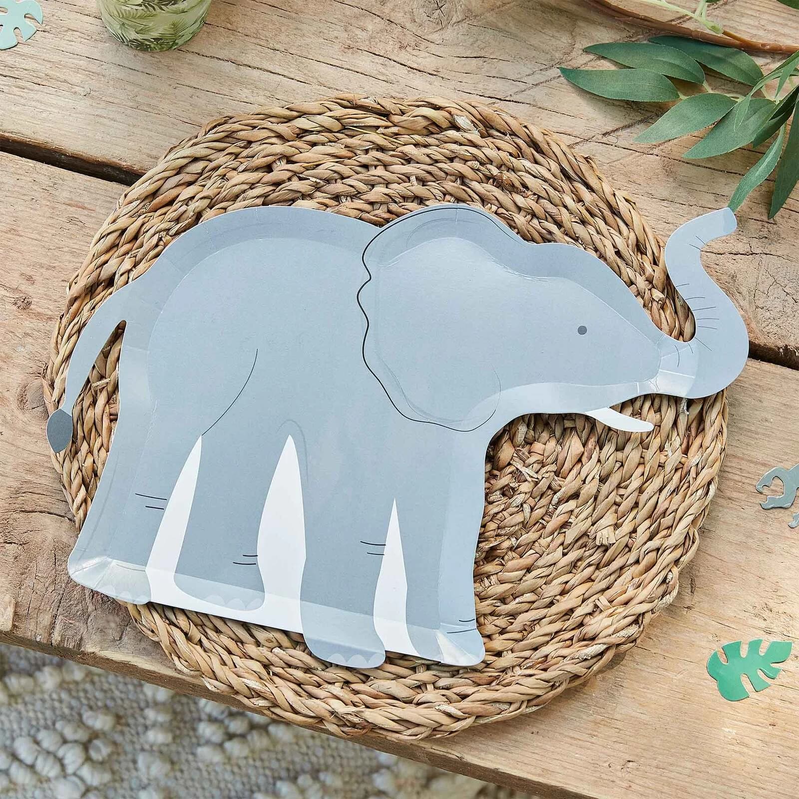 Wild Jungle Paper Plates Elephant NPC Pk 8