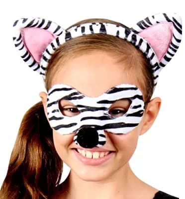 Animal Headband & Mask Set - Zebra