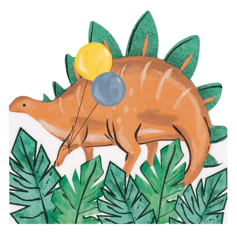 Partying Dino Print Luncheon Napkins 31cm x 30cm - Pk 16