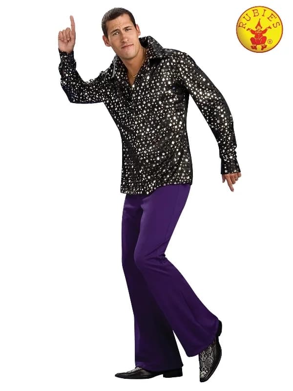 Disco Shirt - Black With Silver Stars