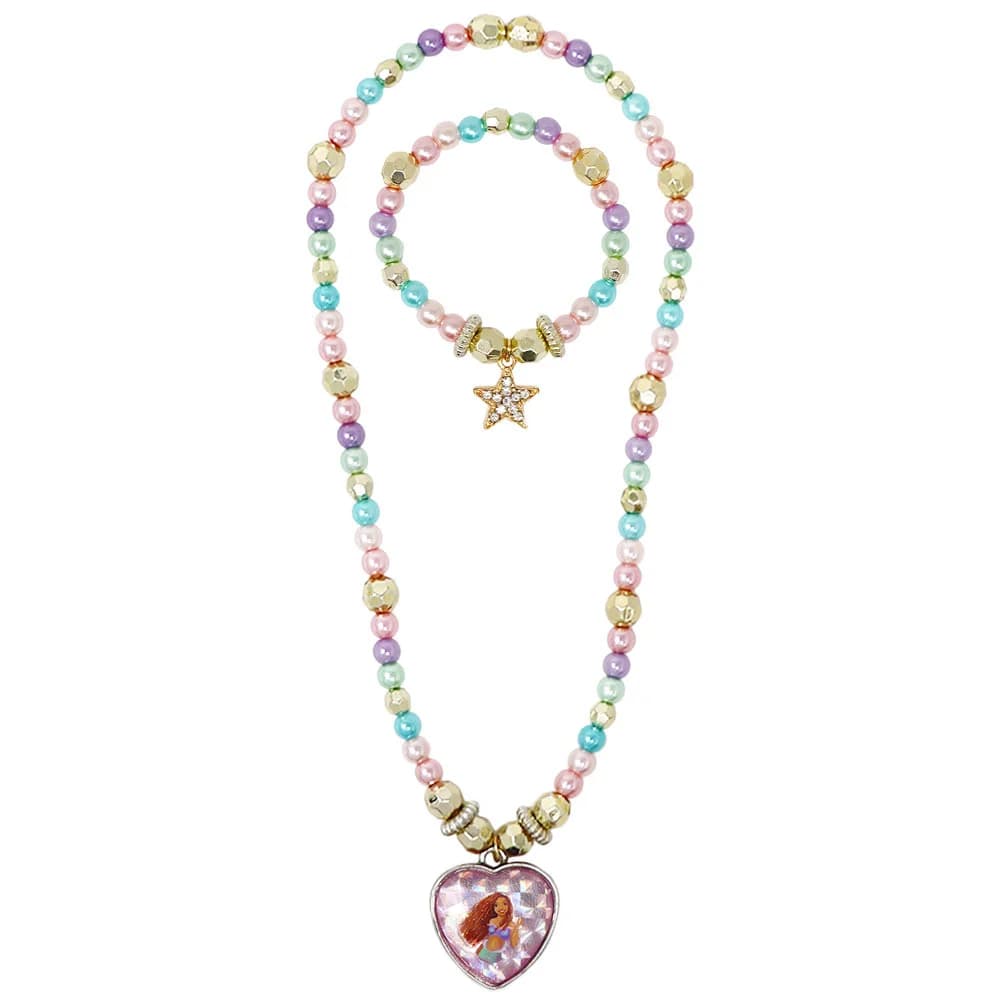 Disney The Little Mermaid Pearl Necklace & Bracelet Set