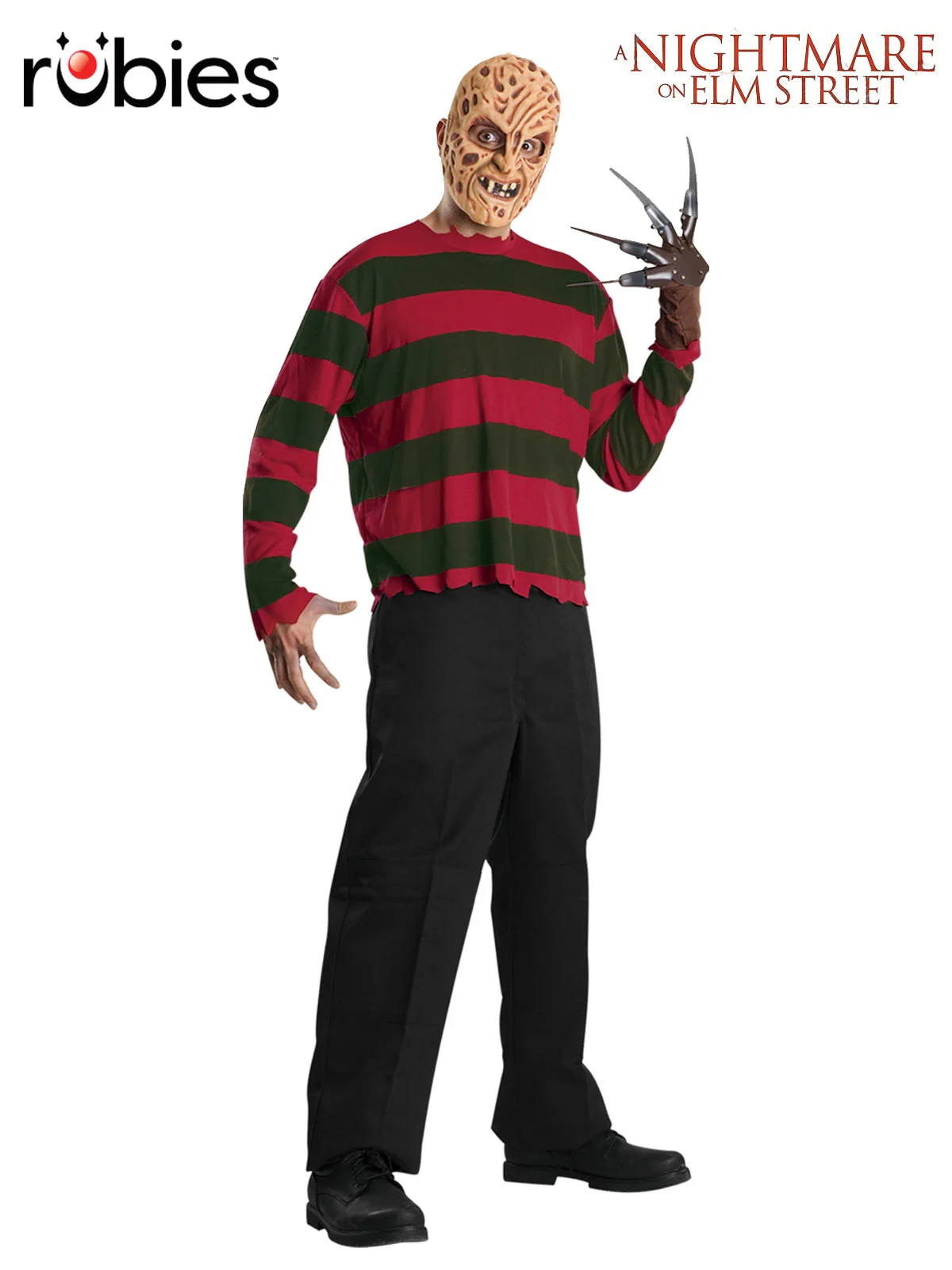 Adults Freddy Krueger Mask & Shirt Costume