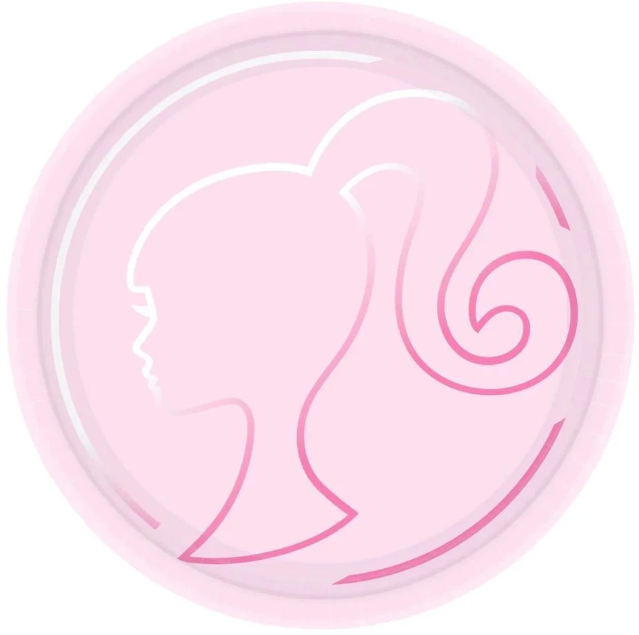 Barbie Printed Round Paper Plates (23cm) - Pk 8