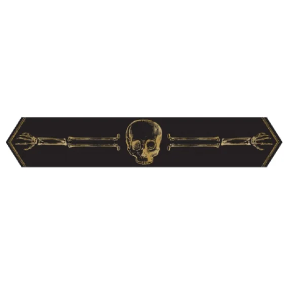 Gold Skull Skeleton Table Runner (1.82M)