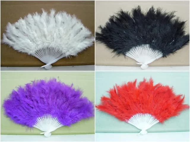 Black Feather Hand Fan