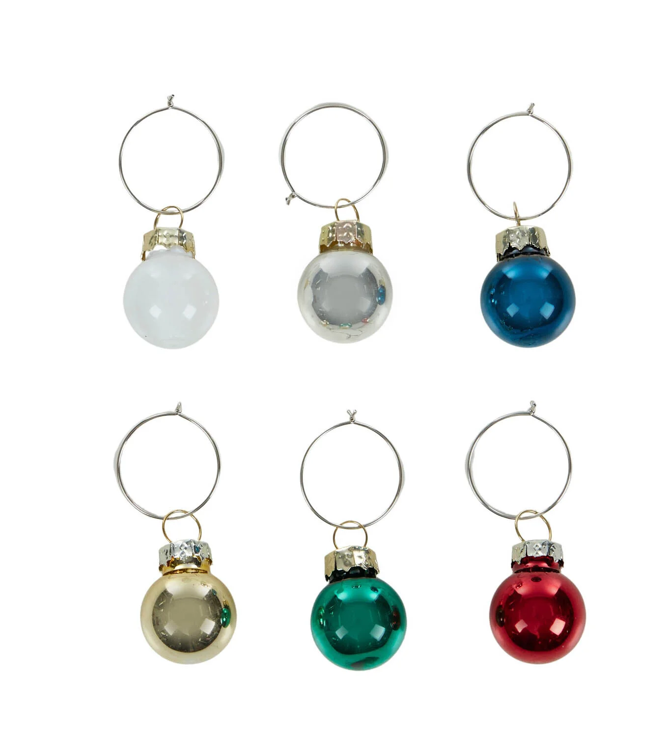 Christmas Bauble Wine Charms – Pack Of 6