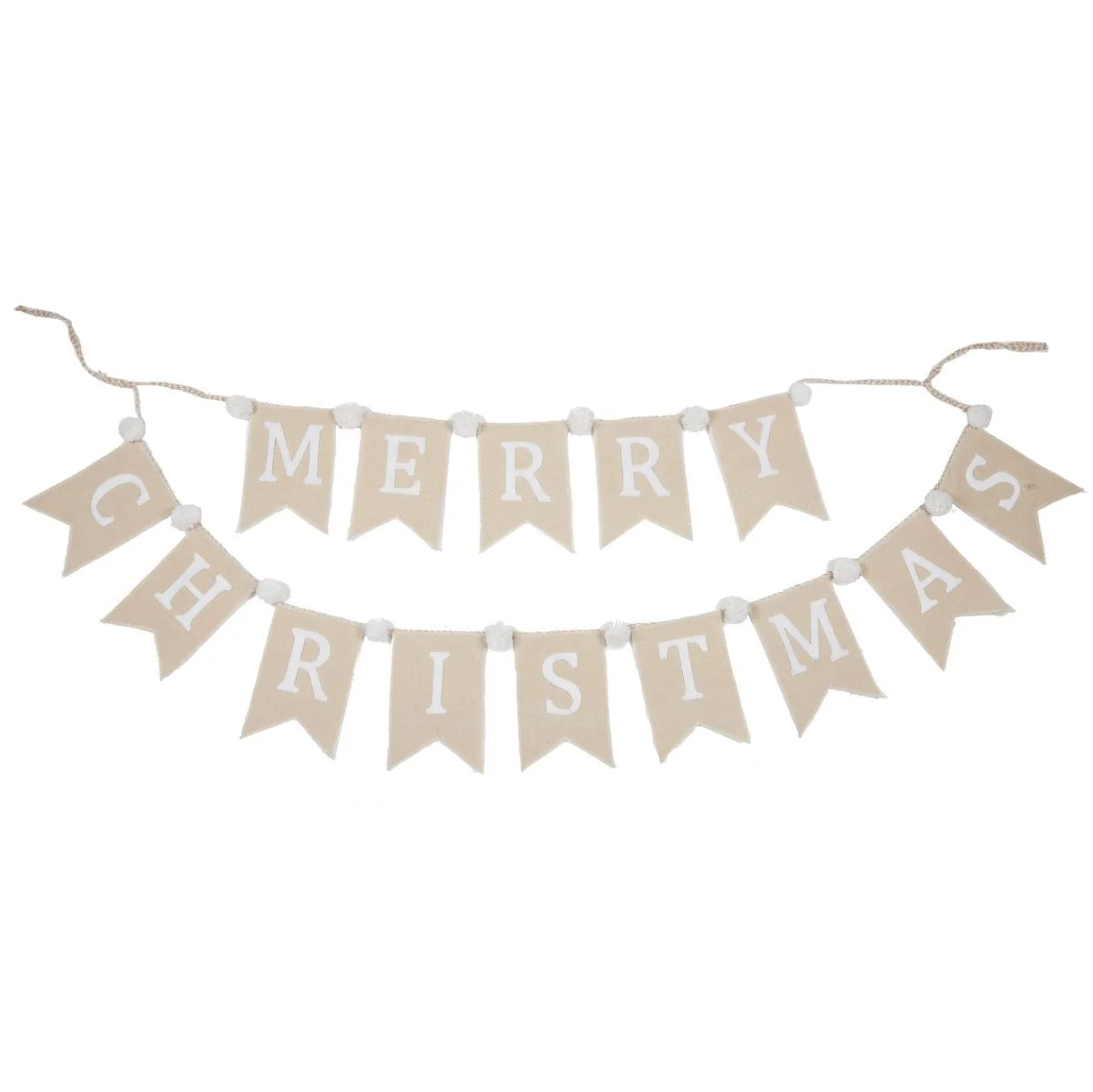 Merry Christmas Hessian Bunting (150 cm)