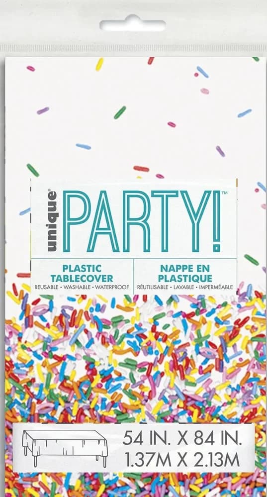Rainbow Sprinkles Plastic Rectangular Table Cover (137x213cm)*