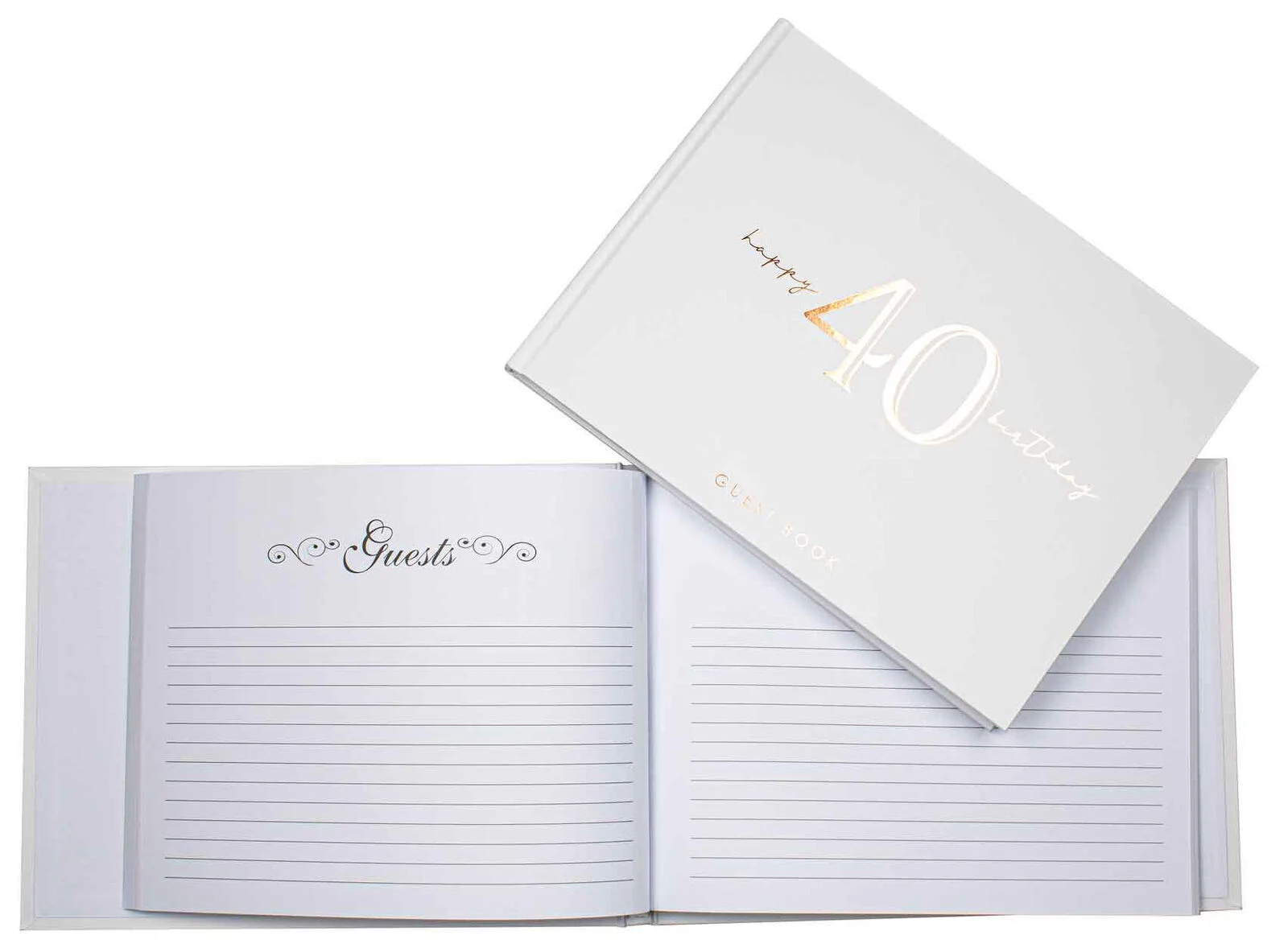 Rose Gold/White 40th Birthday Guest Book