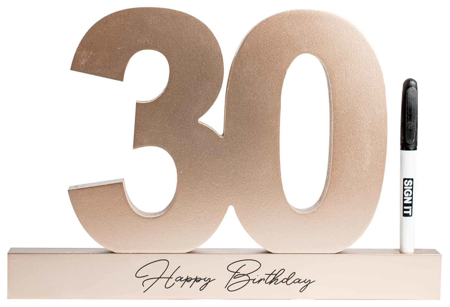 30 Birthday Rose Gold Signature Block (34x23x3cm)