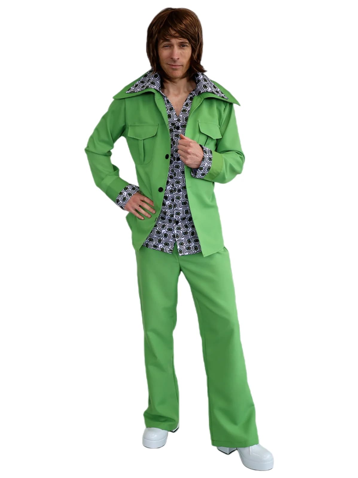 Men's Green 70s Leisure Suit