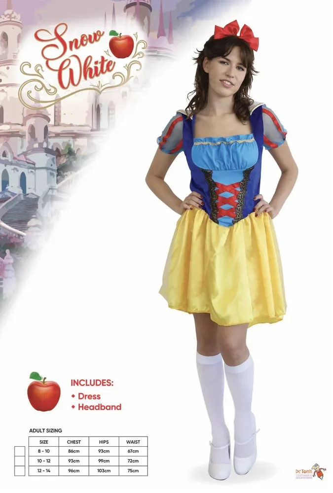 Womens Snow White Short Costume