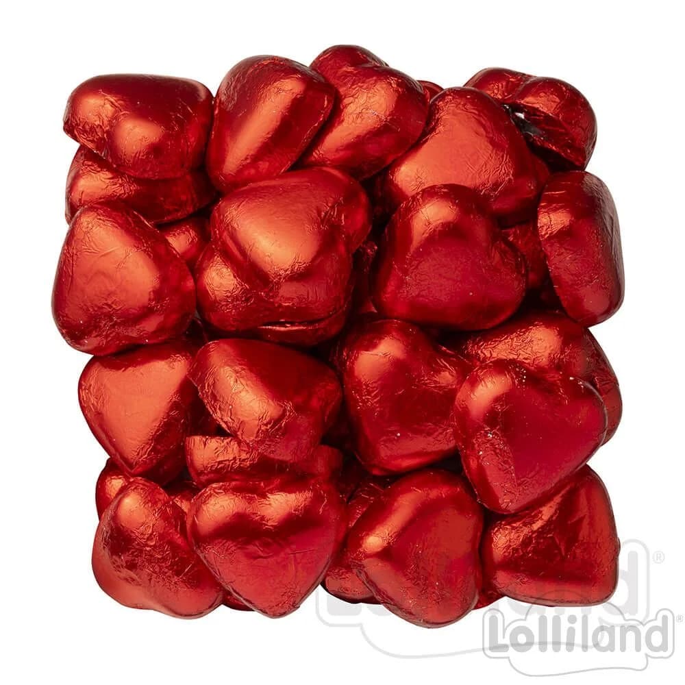 Red Wrapped Milk Chocolate Hearts (500g)