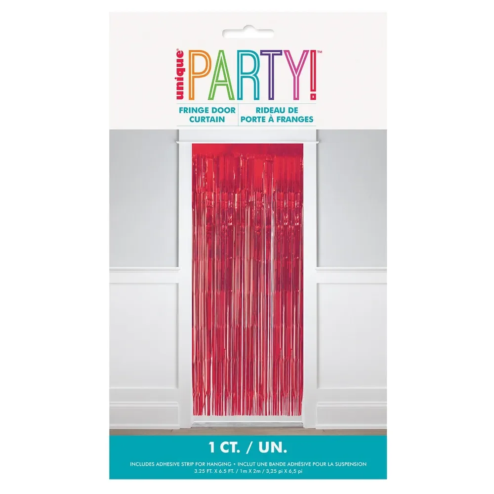 Ruby Red Fringe Door Curtain (100 x 200 cm)