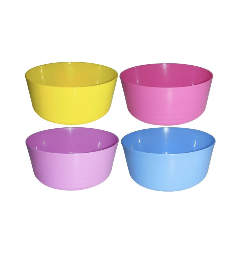 150mm Coloured Plastic Bowls (15cm) – Pk 4