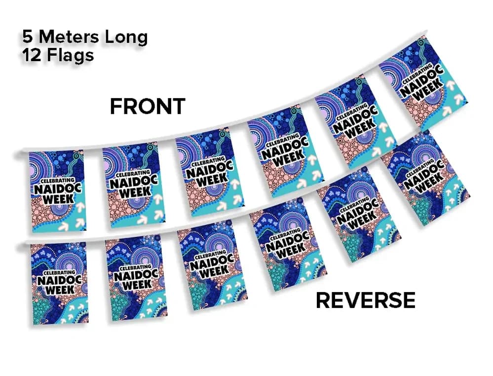NAIDOC Week Pathways Fabric Bunting 12 Flags 5m