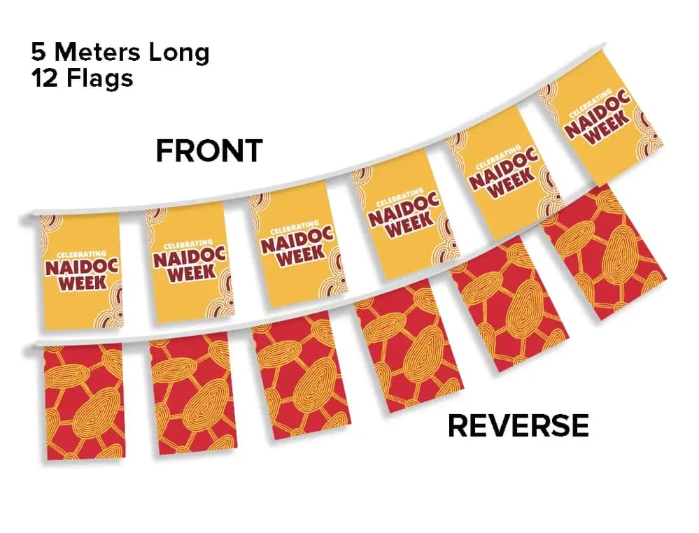 NAIDOC Week Celebration Fabric Bunting 12 Flags 5m