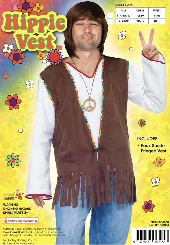 Hippie Vest Costume - Adults