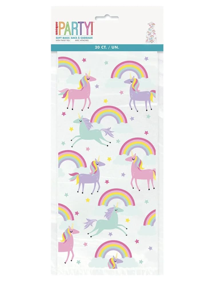 Unicorn & Rainbow Cello Bags – Pk 20