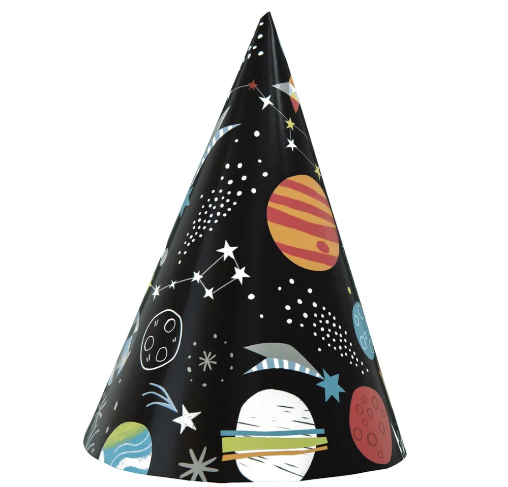 Outer Space Party Hat -Pk 8