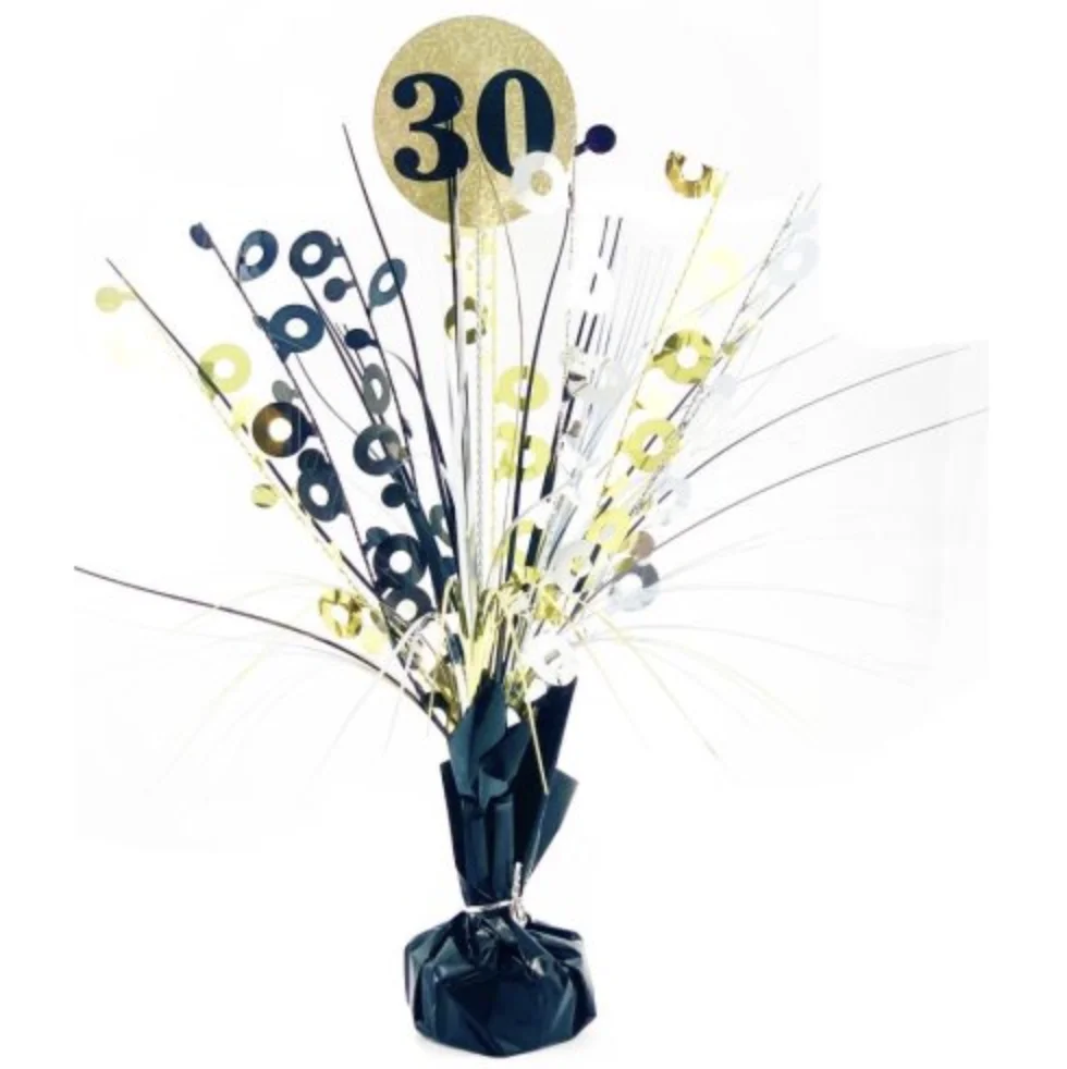 30th Black & Gold Centrepiece