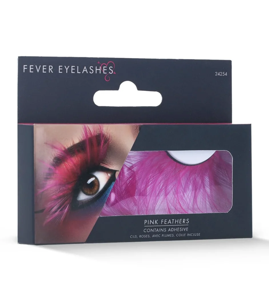 Pink Feather Eyelashes