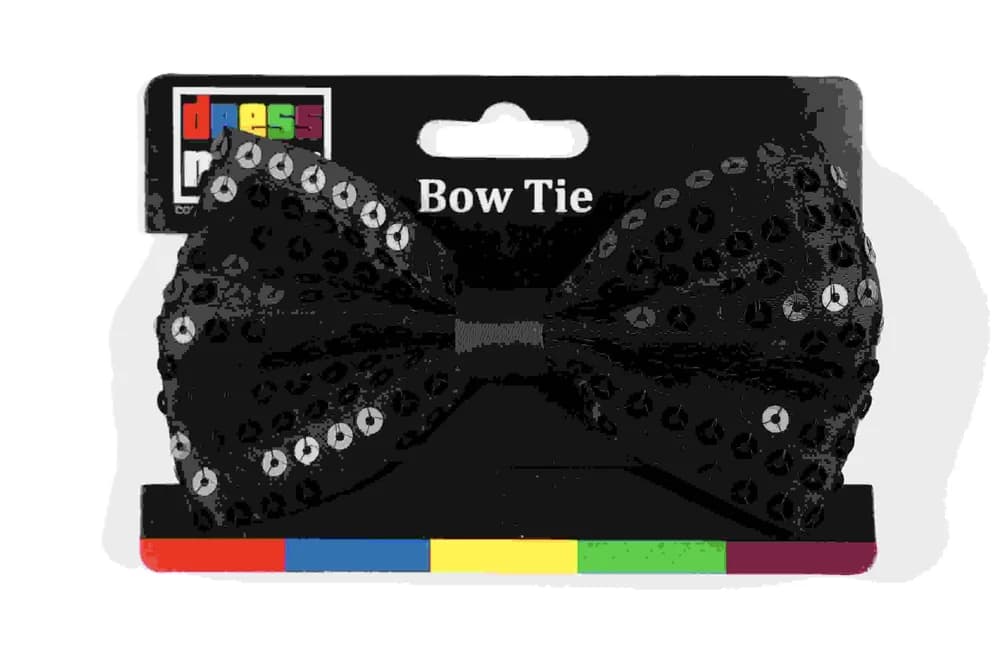 Black Sequin Bow Tie