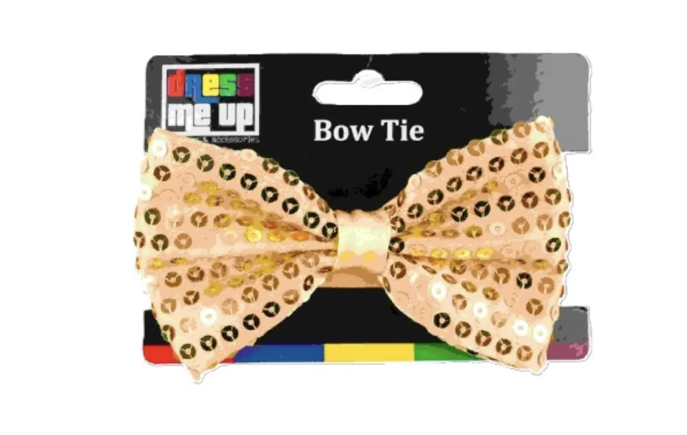 Gold Sequin Bow Tie