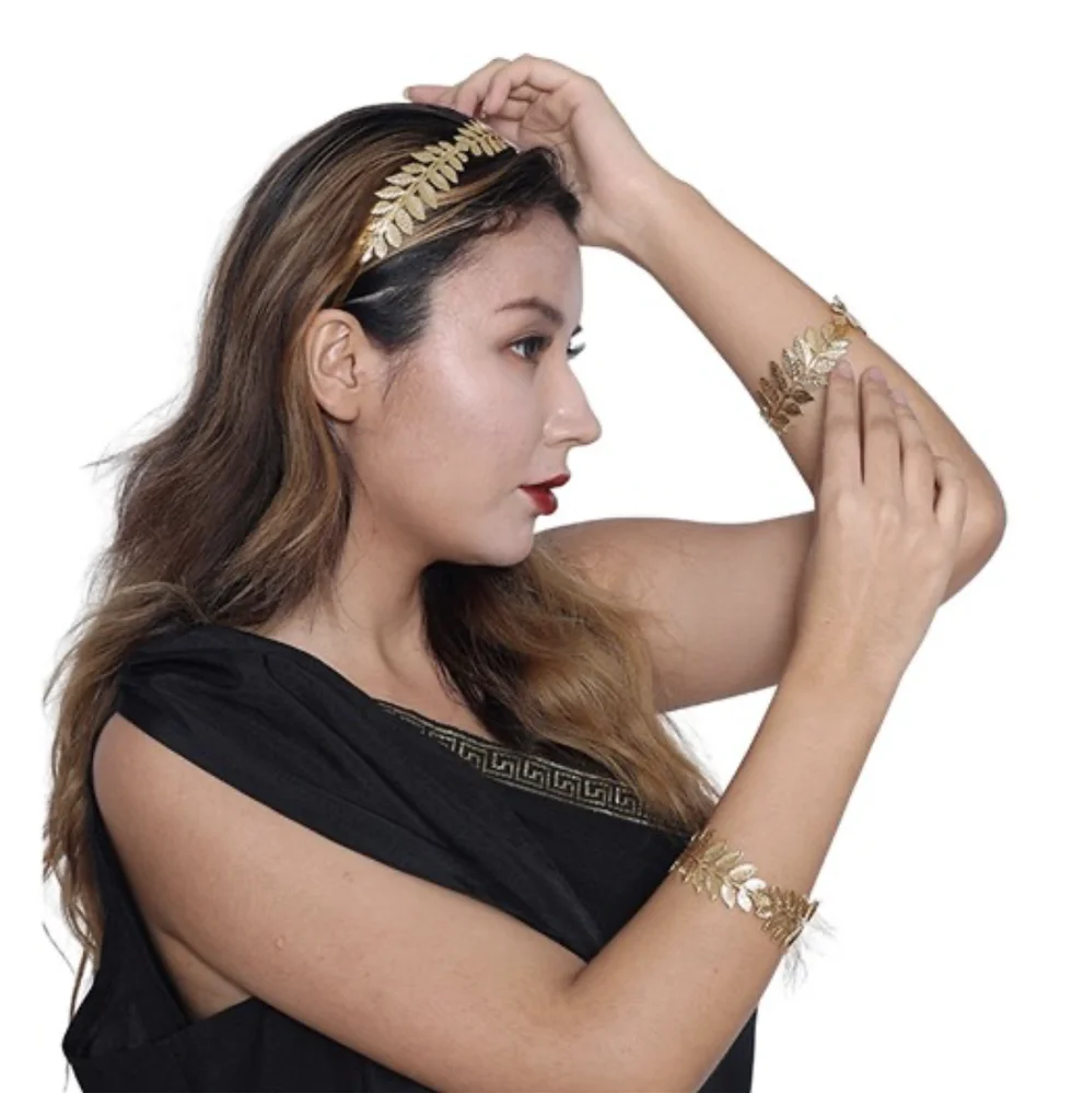 GODDESS LEAF CROWN AND BRACELET SET