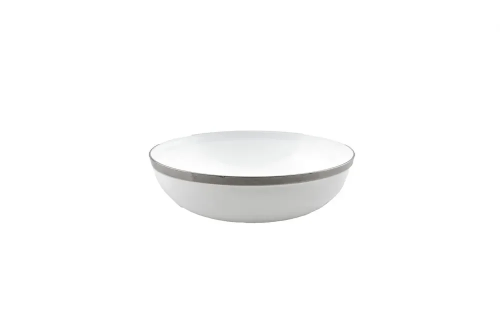 Heavy Duty Salad Bowl With Silver Rim (142mm) - Pk4