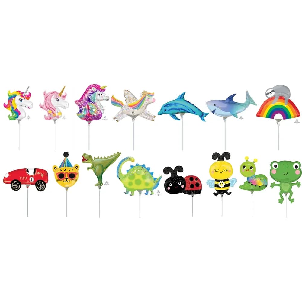 Unicorn & Animal Balloon Picks 20 Pack