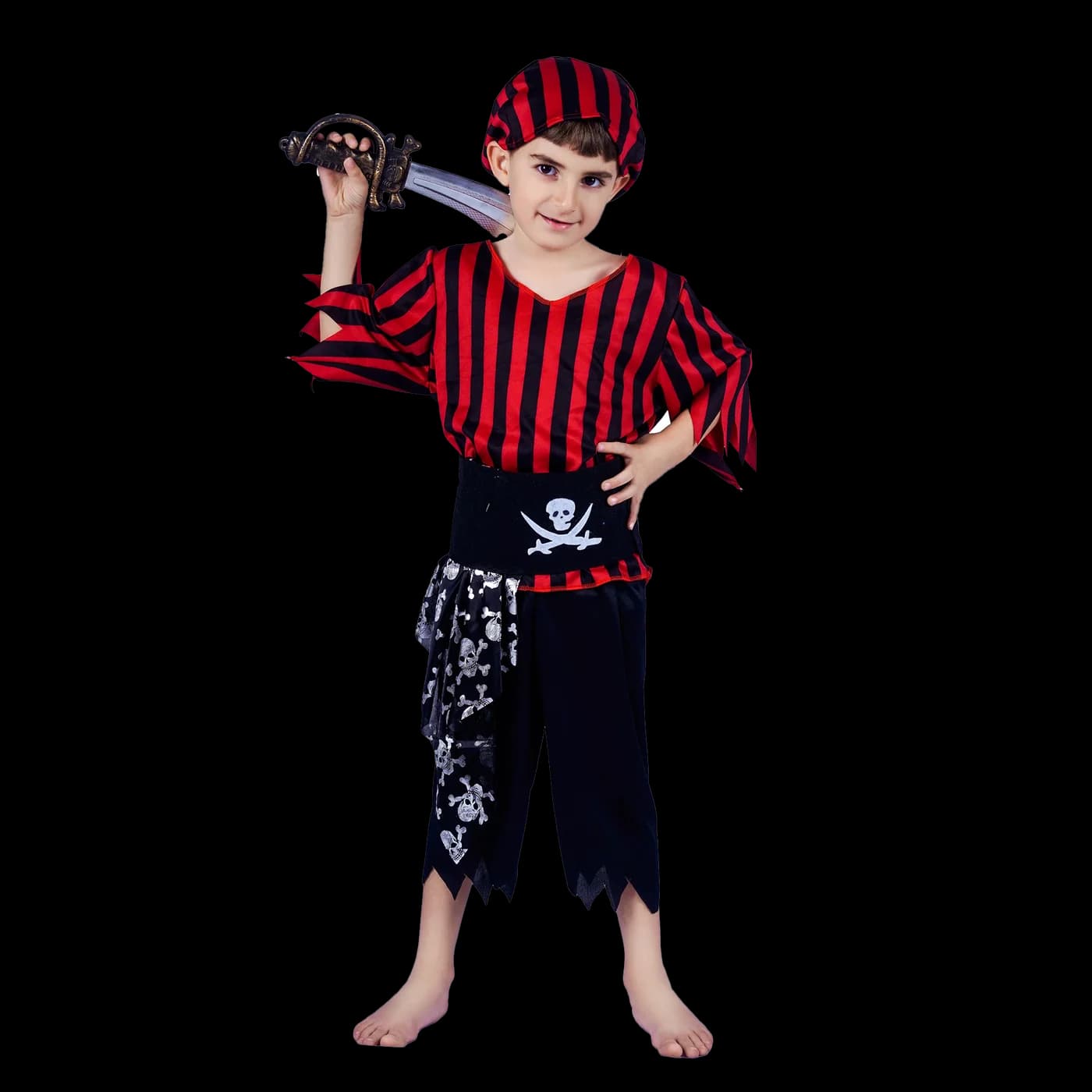 Kids Pirate Costume (Red & Black)