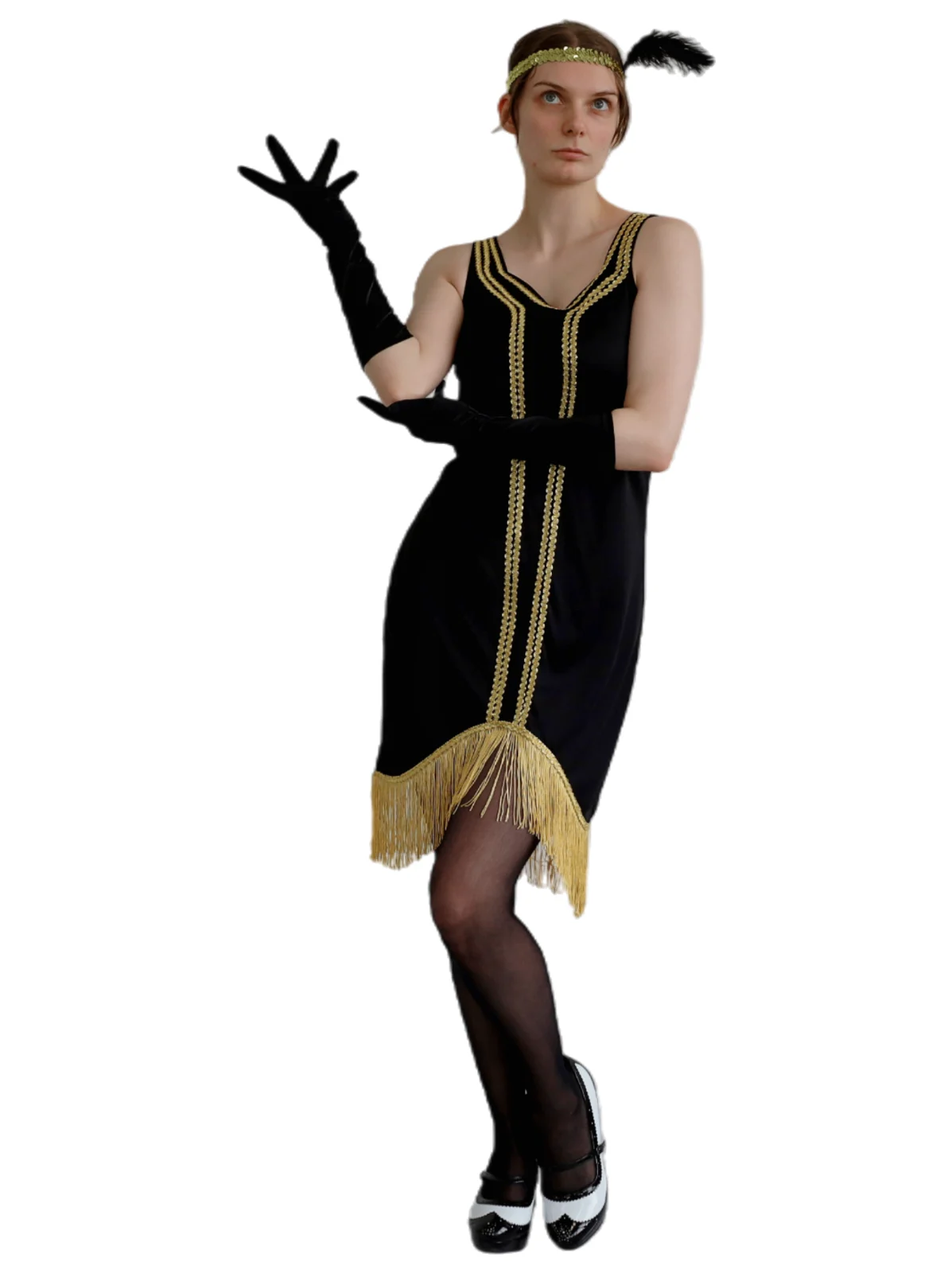 Adults Black & Gold Flapper Costume
