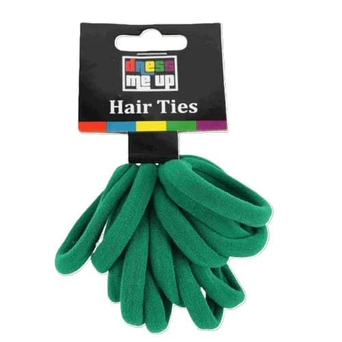 Green Hair Ties - Pk 12