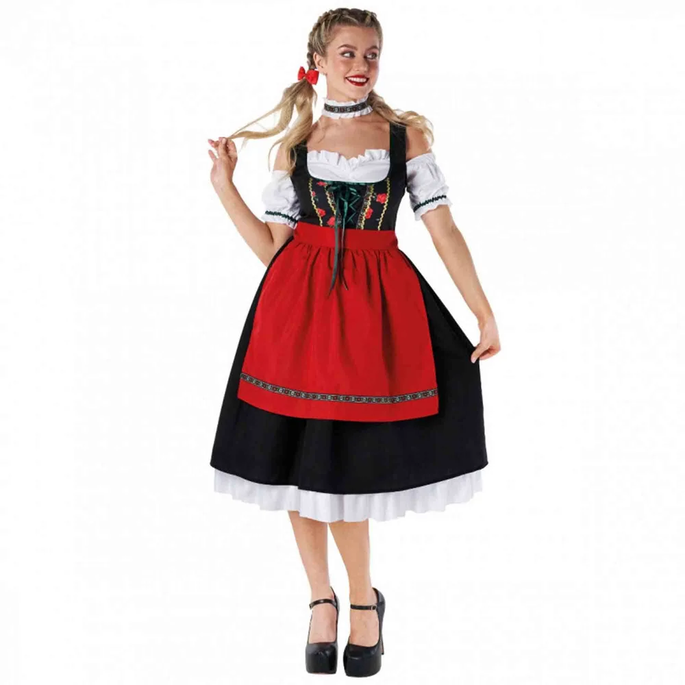 Women's Long Bavarian Dress Oktoberfest Costume