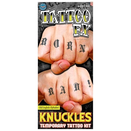 Old English Alphabet Knuckle Temporary Tattoos