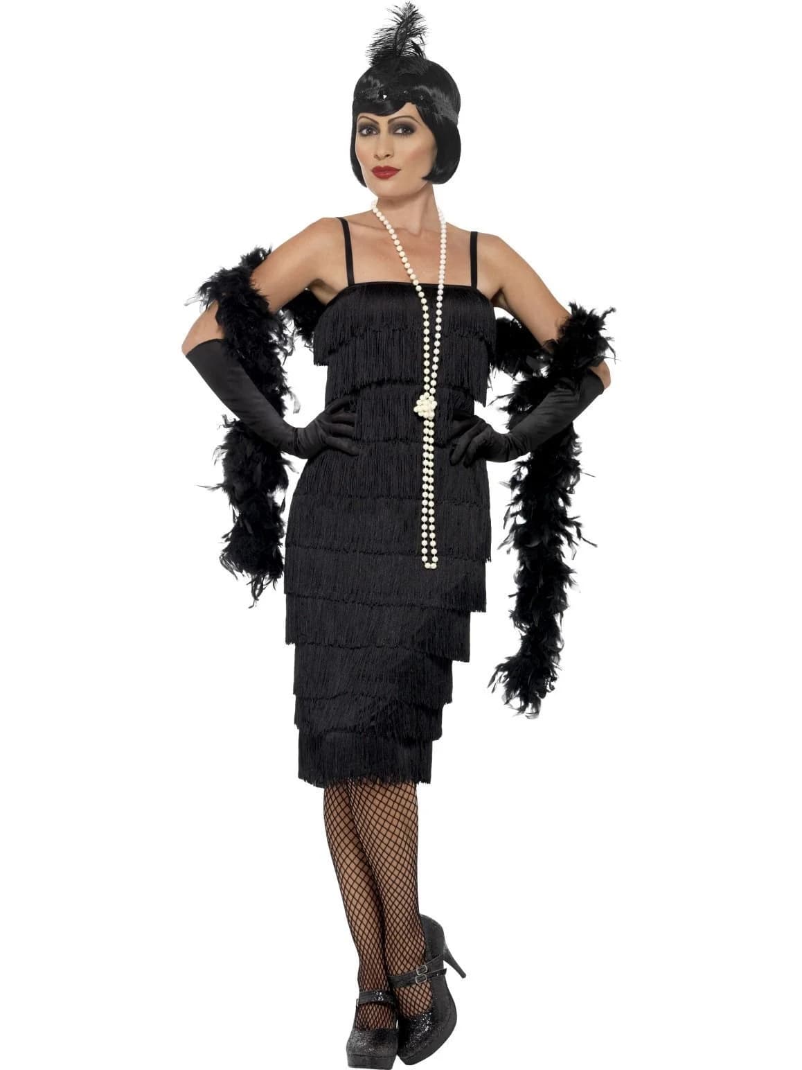 Women's Long Black Flapper Dress