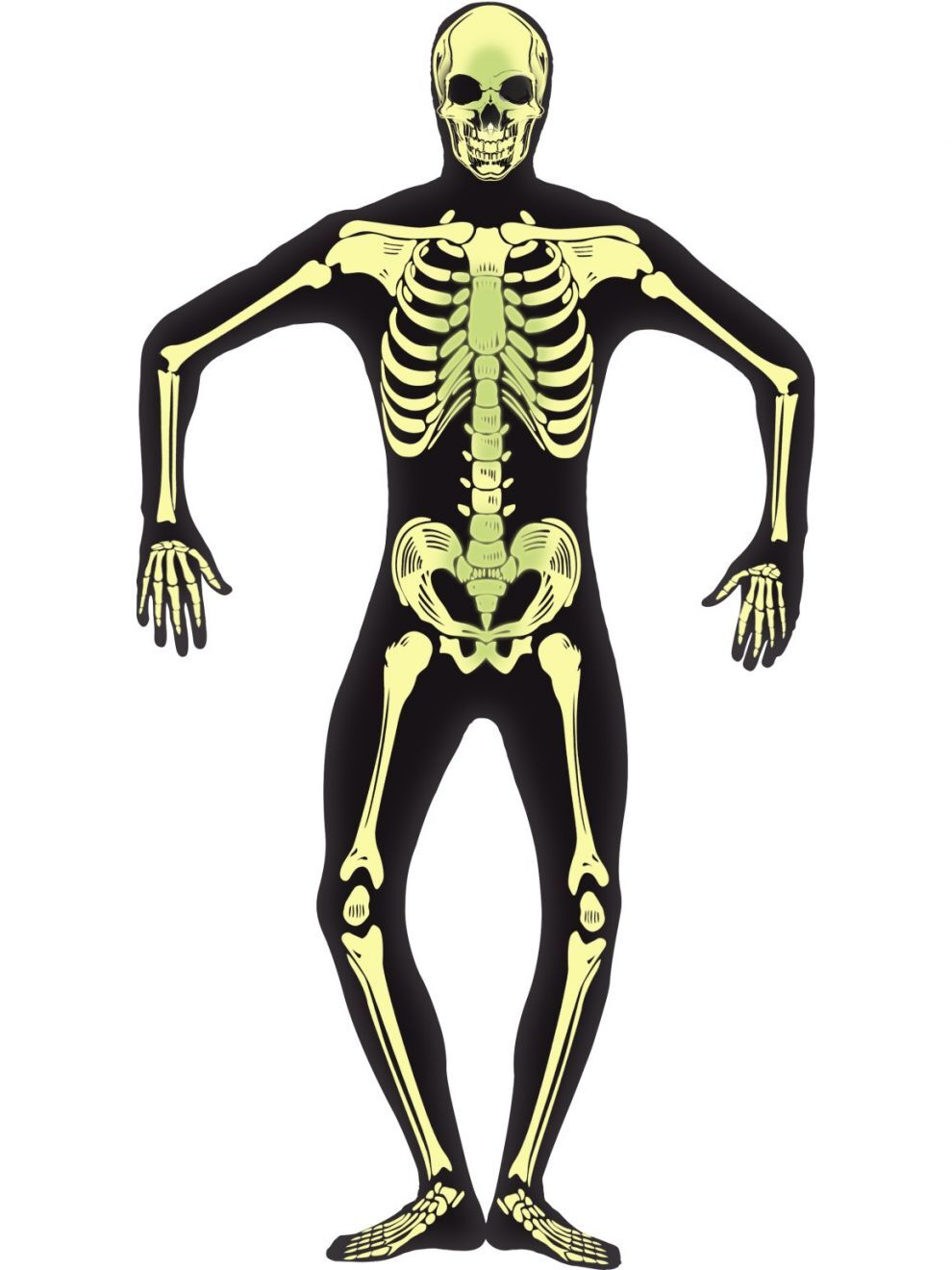 Adults Glow-In-The-Dark Skeleton Skinsuit Costume