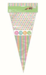 Baby Shower Pastel Cone Bags - pack of 20 - measure 38cm long - Perth