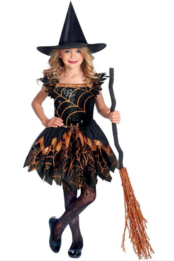 Kids Halloween Spider Witch Costume