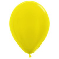 Pack of 100 - 12 Metallic Yellow Balloons