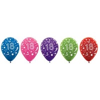 12" Metallic Asstd 18th Printed Balloons - Pk50