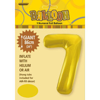 #7 Gold 34" Foil Balloon