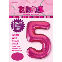 #5 Hot Pink 34" Foil Balloon