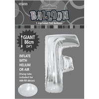 Letter F Silver 34" Foil Balloon