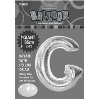 Letter G Silver 34" Foil Balloon