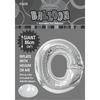 Letter O Silver 34" Foil Balloon